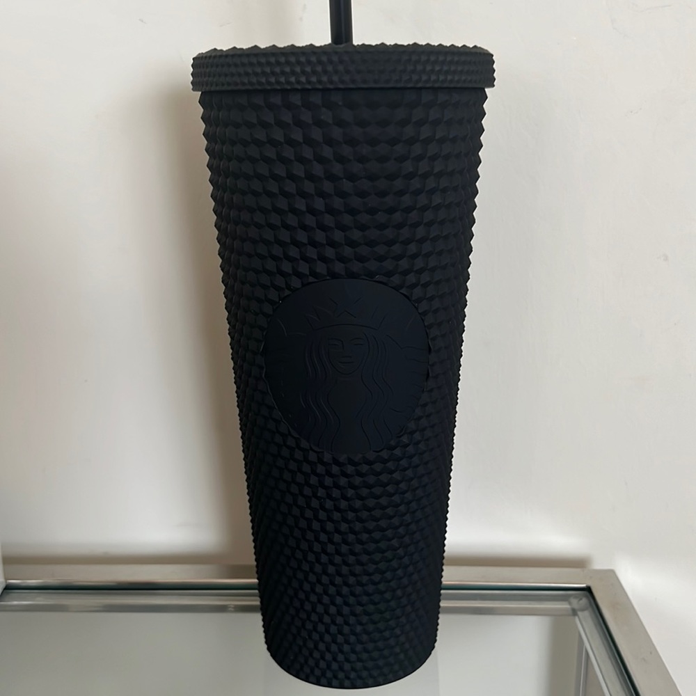 Starbucks black matte studded cup